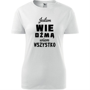 damska koszulka taliowana - jestem wiedźmą - wiem wszystko