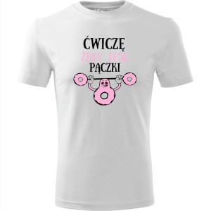 męska koszulka - ćwiczę żeby jeść pączki