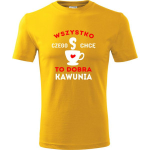 męska koszulka - wszystko czego chcę to dobra kawunia
