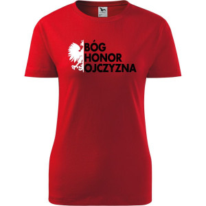 Damska koszulka taliowana - Bóg Honor Ojczyzna