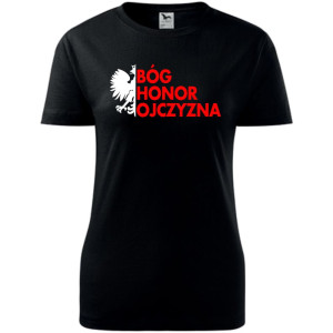 Damska koszulka taliowana - Bóg Honor Ojczyzna