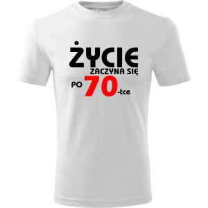 Męska koszulka - życie zaczyna się po 70