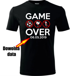 Męska koszulka - Game over + dowolna data