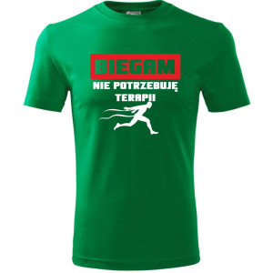 męska koszulka - biegam - nie potrzebuję terapii