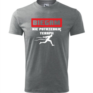 męska koszulka - biegam - nie potrzebuję terapii