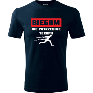 męska koszulka - biegam - nie potrzebuję terapii