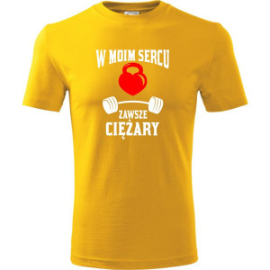 męska koszulka - w moim sercu zawsze ciężary
