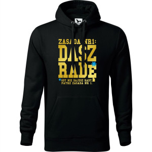 męska bluza z kapturem - zasada nr 1: dasz radę* - *gdy nie dajesz rady patrz zasada nr 1