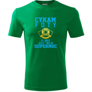 męska koszulka - cykam foty a jaka jest twoja supermoc?