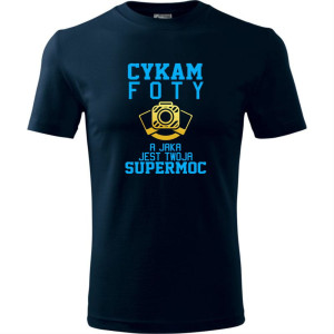 męska koszulka - cykam foty a jaka jest twoja supermoc?