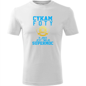 męska koszulka - cykam foty a jaka jest twoja supermoc?