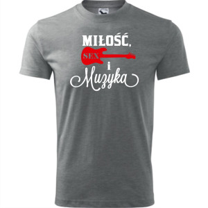 męska koszulka - miłość, sex i muzyka