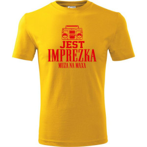 męska koszulka - jest imprezka - muza na maxa