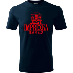 męska koszulka - jest imprezka - muza na maxa