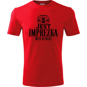 męska koszulka - jest imprezka - muza na maxa