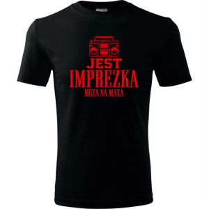 męska koszulka - jest imprezka - muza na maxa