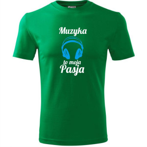 męska koszulka - muzyka to moja pasja