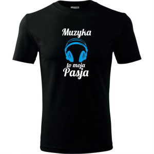 męska koszulka - muzyka to moja pasja