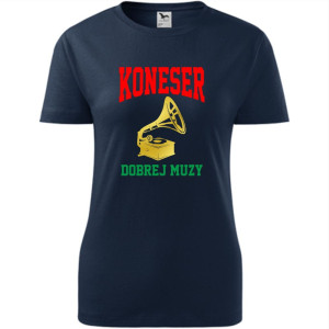 damska koszulka taliowana - koneser dobrej muzy