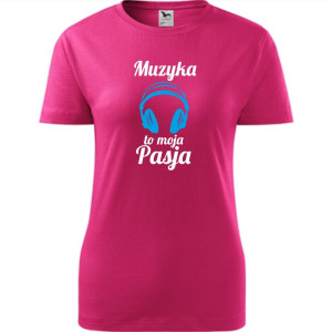 damska koszulka taliowana - muzyka to moja pasja