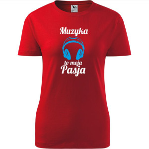 damska koszulka taliowana - muzyka to moja pasja