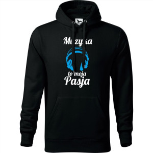 męska bluza z kapturem - muzyka to moja pasja