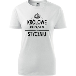 Damska koszulka taliowana - Królowe rodzą się w styczniu 02