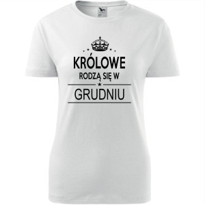 Damska koszulka taliowana - Królowe rodzą się w grudniu 02