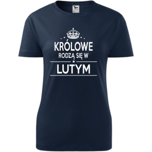 Damska koszulka taliowana - Królowe rodzą się w lutym 02