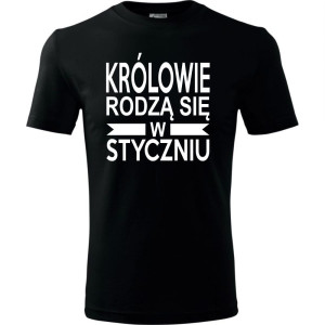 Męska koszulka - Królowie rodzą się styczniu 01