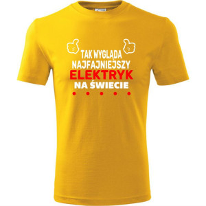 męska koszulka - tak wygląda najfajniejszy elektryk na świecie