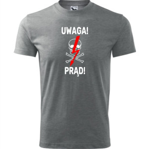 męska koszulka - uwaga! prąd!