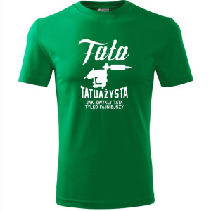 męska koszulka - tata tatuażysta - jak zwykły tata tylko fajniejszy