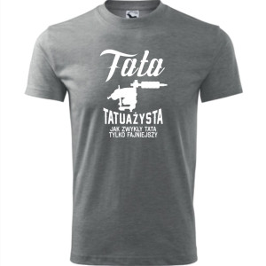 męska koszulka - tata tatuażysta - jak zwykły tata tylko fajniejszy