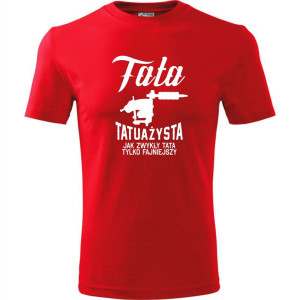 męska koszulka - tata tatuażysta - jak zwykły tata tylko fajniejszy