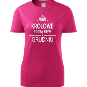 Damska koszulka taliowana - Królowe rodzą się w grudniu 02