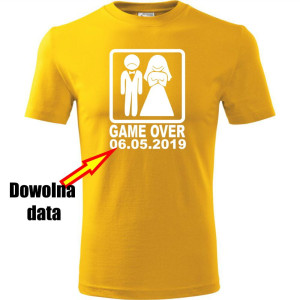Męska koszulka - Game over + dowolna data