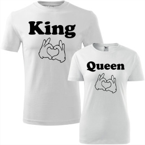 zestaw koszulek damska i męska - queen king love