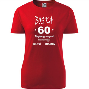 Damska koszulka - boska 60 na urodziny na prezent