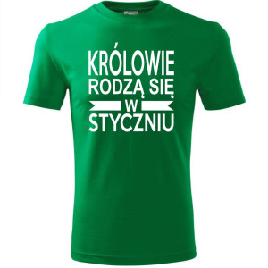 Męska koszulka - Królowie rodzą się styczniu 01
