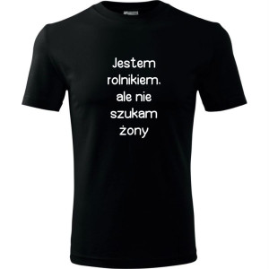 męska koszulka - jestem rolnikiem ale nie szukam żony