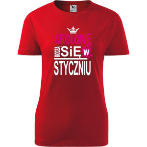 Damska koszulka taliowana - Królowe rodzą się w styczniu 03