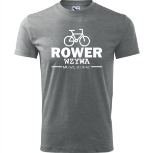 męska koszulka - rower wzywa muszę jechać