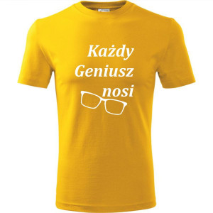 męska koszulka - każdy geniusz nosi okulary