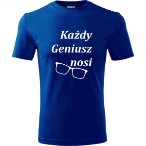 męska koszulka - każdy geniusz nosi okulary