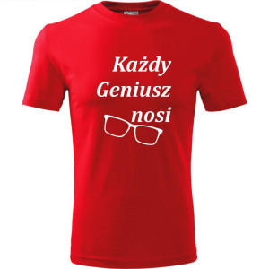 męska koszulka - każdy geniusz nosi okulary