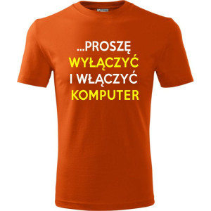 męska koszulka - proszę wyłączyć i włączyć komputer