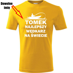 męska koszulka - najlepszy wędkarz na świecie + dowolne imię