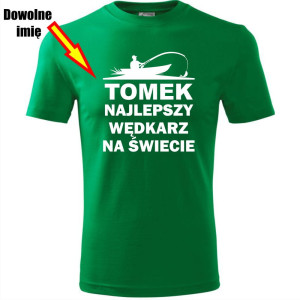 męska koszulka - najlepszy wędkarz na świecie + dowolne imię