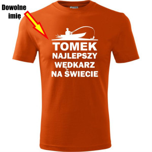 męska koszulka - najlepszy wędkarz na świecie + dowolne imię